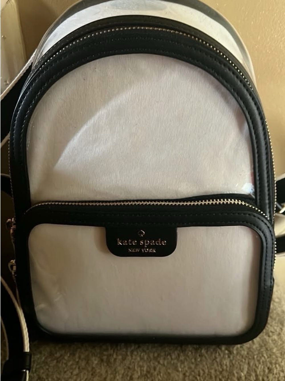kate spade Cream and Black Mini Backpack
